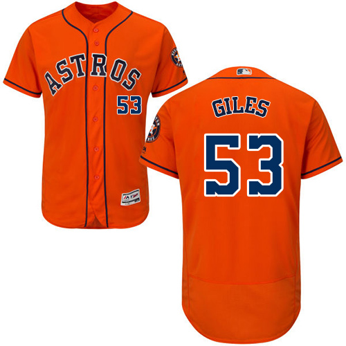 Astros #53 Ken Giles Orange Flexbase Authentic Collection Stitched MLB Jersey
